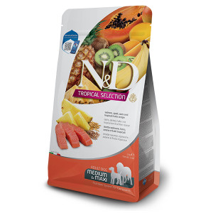 Natural & Delicious DOG TROPICAL LG ADULT M/L mazgraudu sausā barība suņiem Lasis 2kg