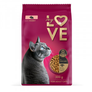 MJAU MY LOVE RABBIT sausā barība kaķiem Trusis 11kg