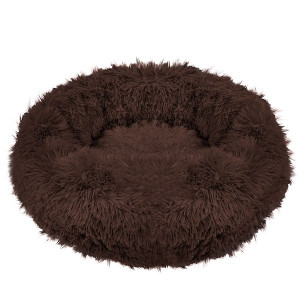 Fluffy Donut suņu kaķu guļvieta mājiņa Brown XL 90cm