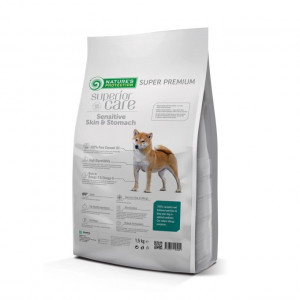 NATURE`S PROTECTION SUPERIOR DOG ALL SENSITIVE SKIN STOMACH sausā barība suņiem Jērs 1.5kg
