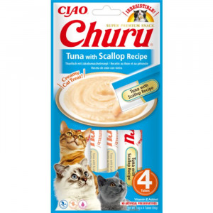 CHURU CAT CREAMY biezenis kaķiem Tuncis, ķemmīšgliemenes 14g N4