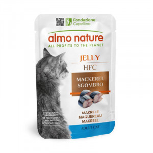 Almo Nature Cat HFC Jelly Mackerel konservi kaķiem Makrele želejā 55g