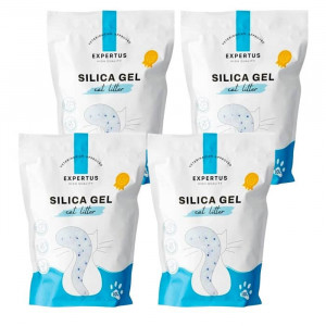 EXPERTUS silikona smiltis kaķu tualetēm Natural 10L MIN x4gb