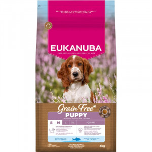 EUKANUBA DOG PUPPY S/M OCEAN FISH GRAIN FREE sausā barība kucēniem 3kg