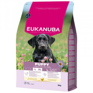 EUKANUBA DOG PUPPY L/XL CHICKEN sausā barība kucēniem 3kg