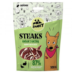 MR.BANDIT STEAKS RABBIT DUCK gardums suņiem Trusis, pīle 500g