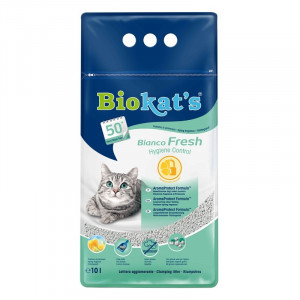 BIOKAT`S BIANCO FRESH cementējošās smiltis kaķu tualetēm 8.5kg 10L