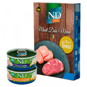 FARMINA N&D CAT MEAT DUO kaķu konservi 6x70g