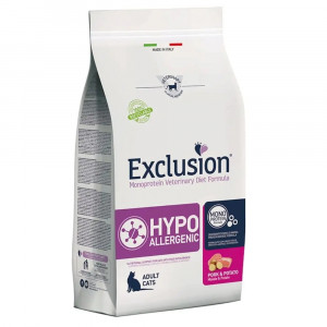 EXCLUSION CAT HYPOALLERGENIC sausā barība kaķiem Cūkgaļa, kartupeļi 1.5kg
