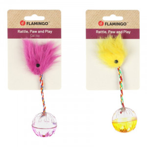 FLAMINGO CAT rotaļlieta kaķiem Grabulis ar spalvu 17cm