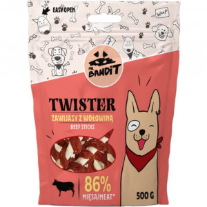 MR.BANDIT TWISTER gardums suņiem Liellopa vītas nūjiņas 16cm 500g