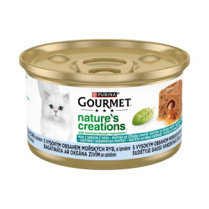 GOURMET GOLD GRAVY HEART FISH kaķu konservi Okeāna zivis 85g