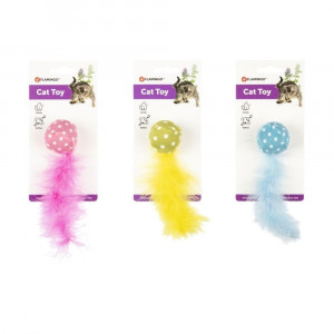 FLAMINGO CAT rotaļlieta kaķiem Bumba ar skaņu un spalvām