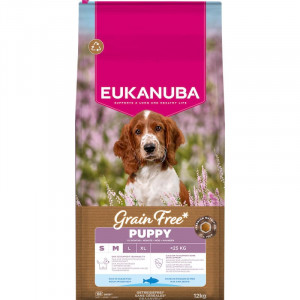 EUKANUBA DOG PUPPY S/M OCEAN FISH GRAIN FREE barība kucēniem 12kg