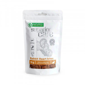 NATURE'S PROTECTION RABBIT HEART BITES gardums suņiem Tru&scaron;a sirsniņas 75g