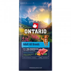 ONTARIO DOG ADULT ALL BREED MONOPROTEIN TUNA & SWEET POTATO suņu barība 12kg