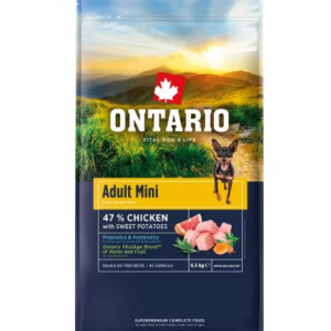 ONTARIO DOG ADULT MINI CHICKEN & SWEET POTATO suņu barība 6.5kg