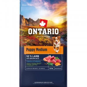ONTARIO DOG PUPPY MEDIUM LAMB & BROWN RICE suņu barība 6.5kg