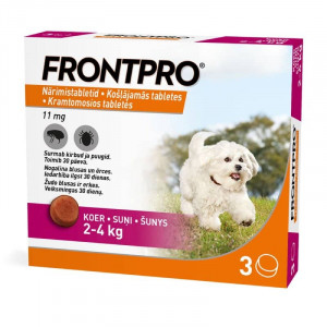 FRONTPRO 11MG SUŅIEM (2-4KG) S KO&Scaron;Ļ TABL N3