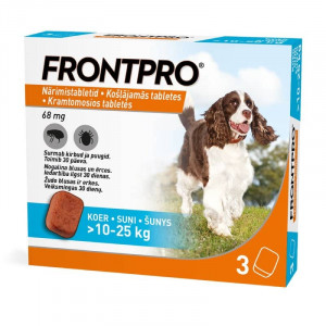 FRONTPRO 68MG SUŅIEM (10-25KG) L KO&Scaron;Ļ TABL N3