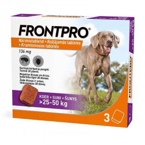 FRONTPRO 136MG SUŅIEM (25-50KG) XL KO&Scaron;Ļ TABL N3