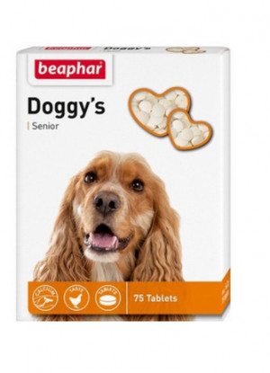 Beaphar Doggy's Senior vitaminīnu gardums suņiem no 7 gadiem 75tab