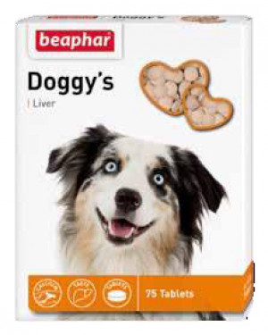 Beaphar Doggy's Lever vitamīnu suņu gardums ar aknu garšu 75tab