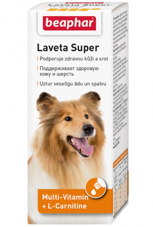 Beaphar Laveta Super For Dogs vitaminizēta papildbarība suņiem spalvai un ādai 50ml