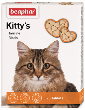 Beaphar Kitty's Taurine Biotin gardums kaķiem ar taurīnu un biotīnu 75 tab