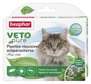 Beaphar Veto Pure Cat pretblusu pipetes kaķiem 3gb