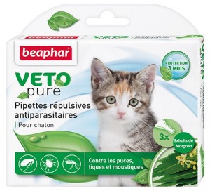 Beaphar Veto Pure Kitten pretblusu pipetes kaķēniem 3gb