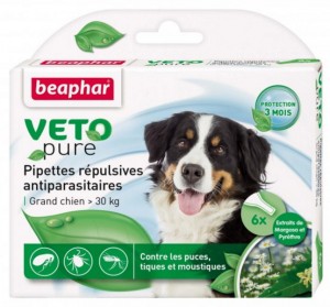 Beaphar Veto Pure Dogs L pretblusu pipetes lieliem suņiem 6gb