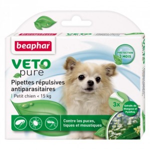 Beaphar Veto Pure Dogs S pretblusu pipetes maziem suņiem ar margozes ekstraktu 3gb