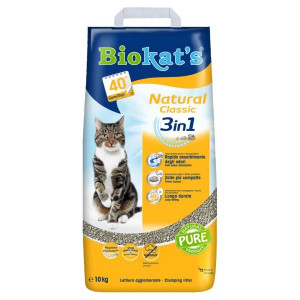 Biokat's Natural cementējošās smiltis kaķu tualetēm bez smaržas 10L