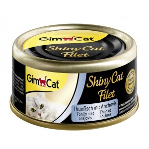Gimcat ShinyCat Filet konservi kaķiem Tunča fileja, anšovi 70g