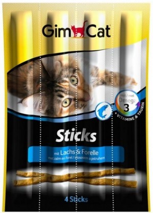 Gimcat Sticks Salmon Trout gardums kaķiem Nūjiņas ar lasi un foreli 4gb