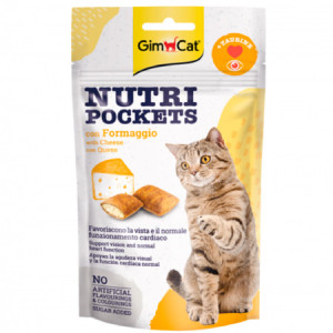 GIMCAT NUTRI POCKETS CHEESE TAURIN vitamīnu gardums kaķiem Siers, taurīns 60g