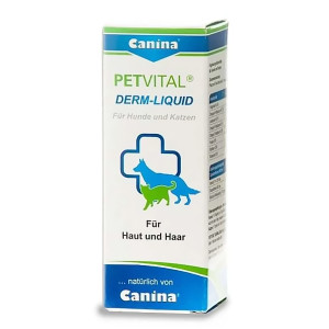 Canina Petvital Derm Liquid papildbarība stimulē ādas dziedzeru funkcijas 25ml