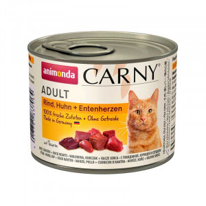 Animonda Carny Adult konservi kaķiem Liellops, cālis, pīles sirdis 200g