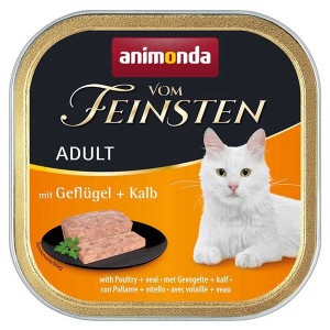 Animonda Vom Feinstein Adult konservi kaķiem Mājputnu gaļa, teļš 100g