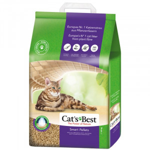 Cat`s Best Smart Pellets organiskie koka pakaiši dzīvniekiem, kaķu tualetei 20L 10kg