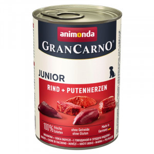 Animonda GranCarno Junior konservi kucēniem - liellops, tītaru sirdis 400g